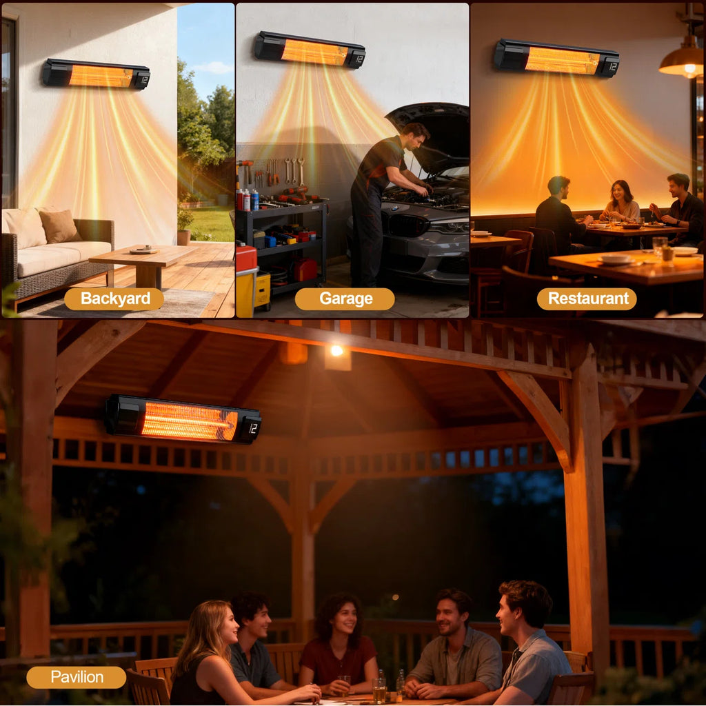 Electric Ceiling Mounted Patio Heater Max To 1500 Watt Heater