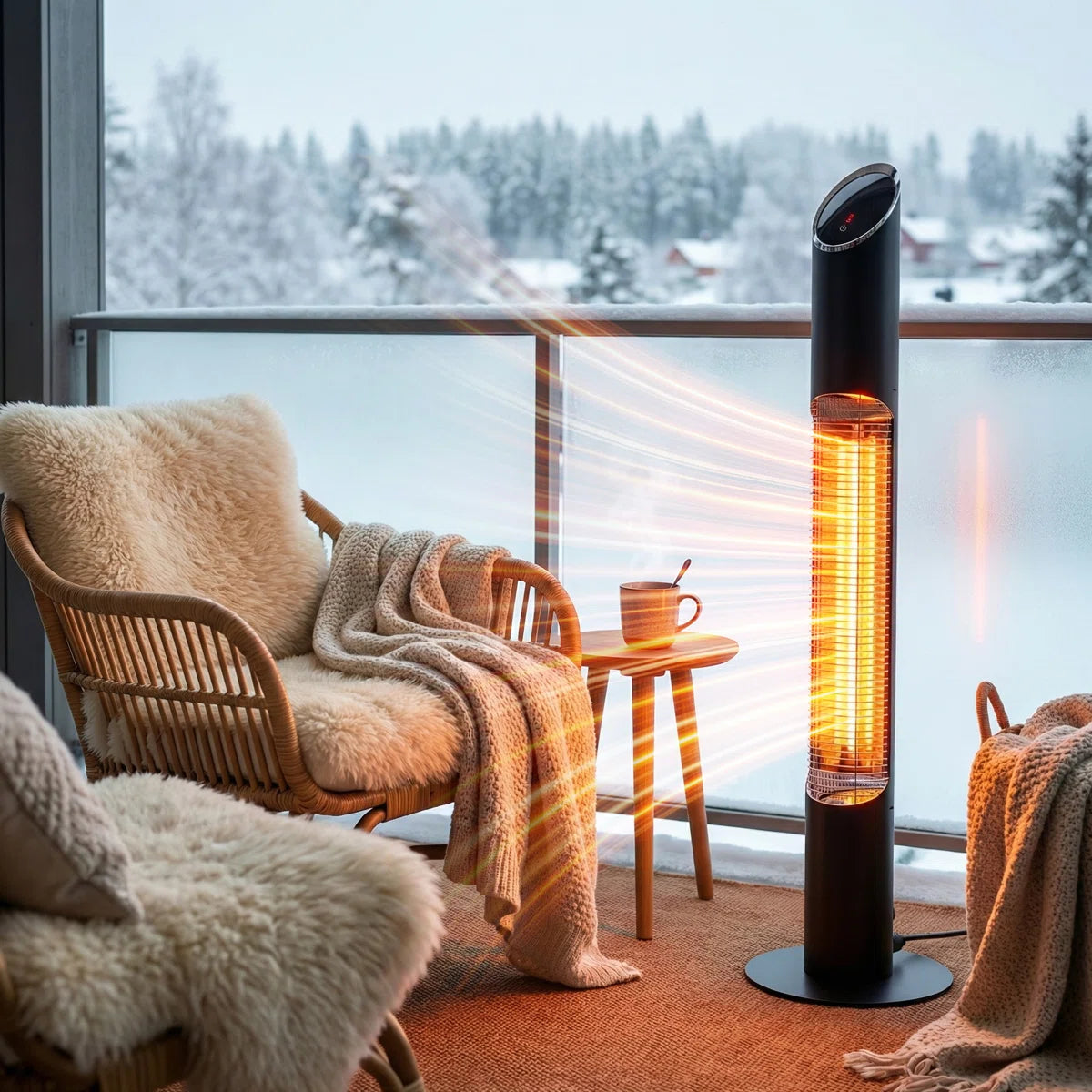Freestanding Patio Heater Electric Infrared Outdoor Indoor Heater