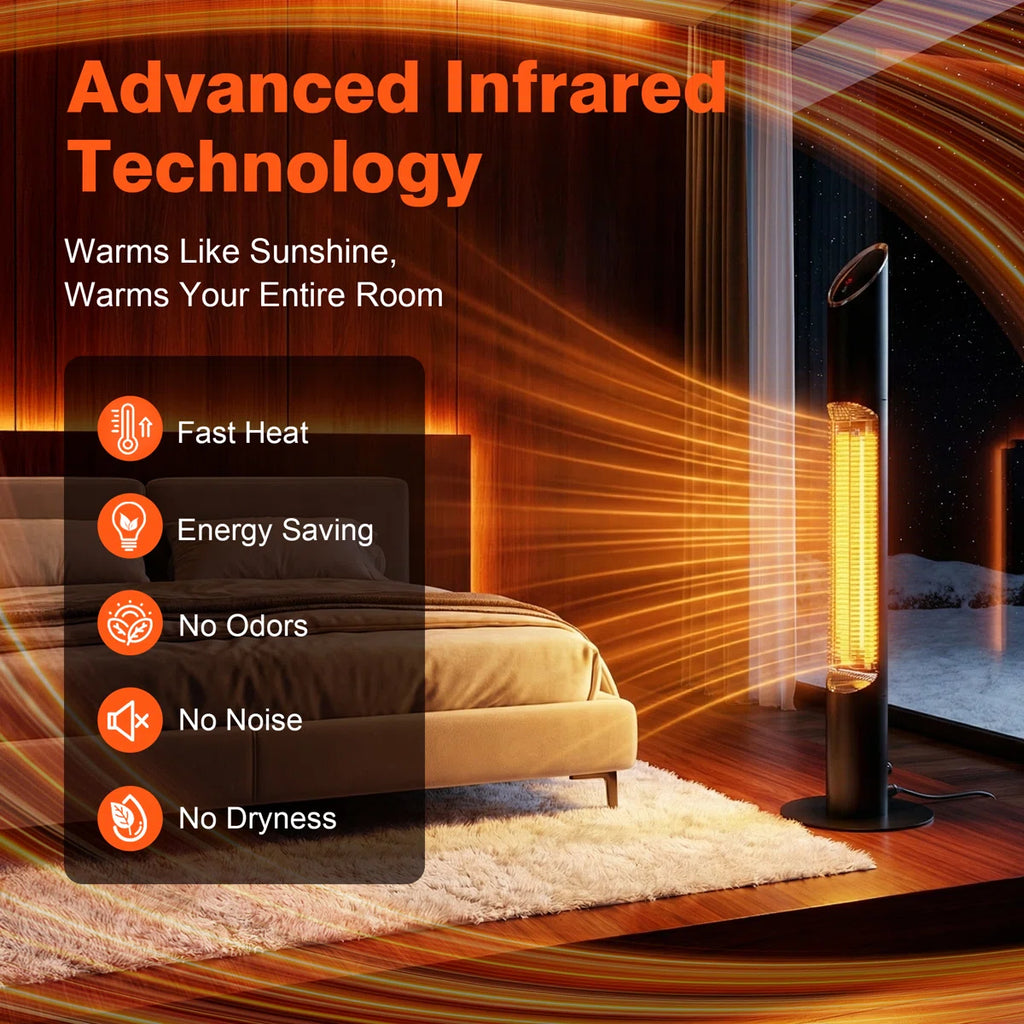 Freestanding Patio Heater Electric Infrared Outdoor Indoor Heater