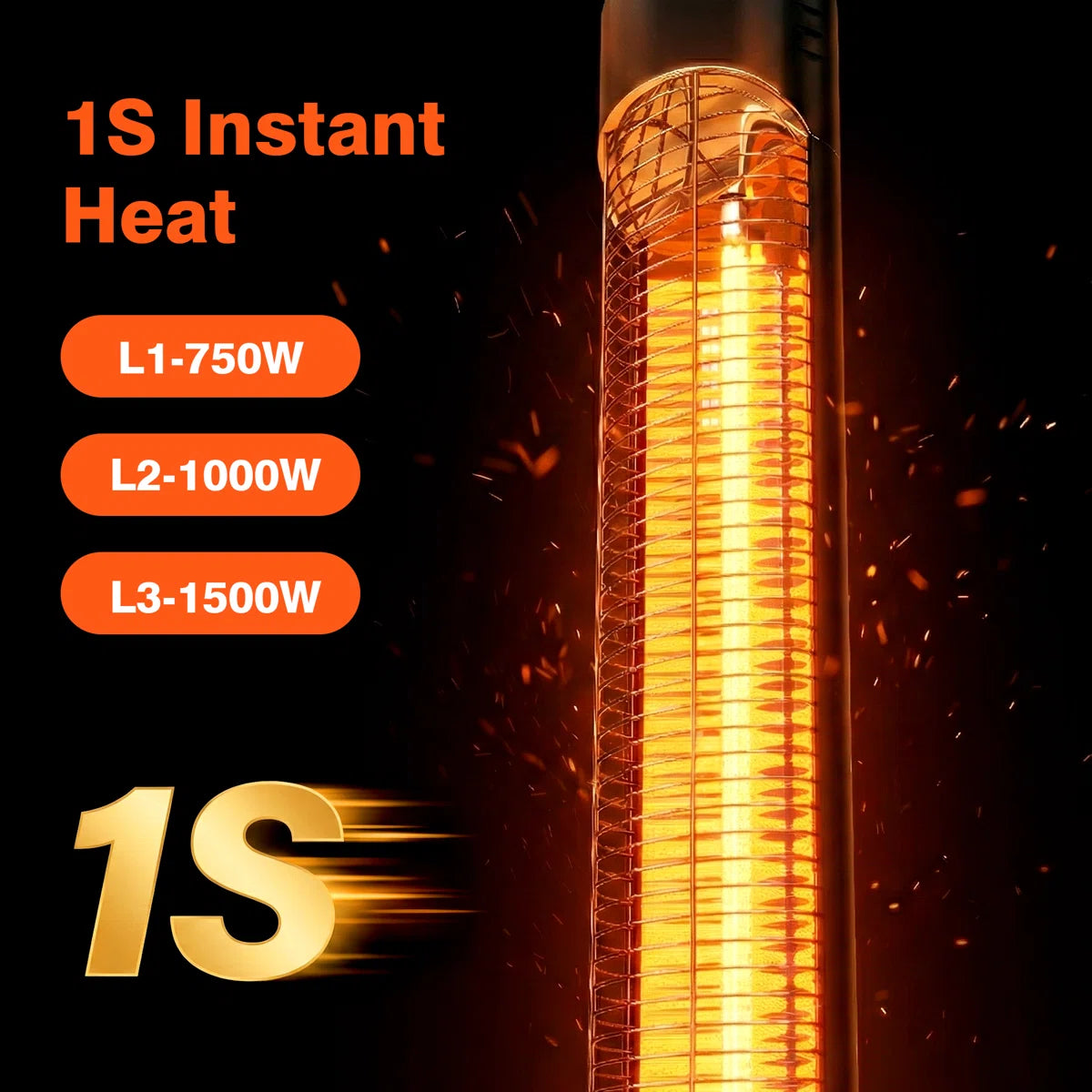 Freestanding Patio Heater Electric Infrared Outdoor Indoor Heater