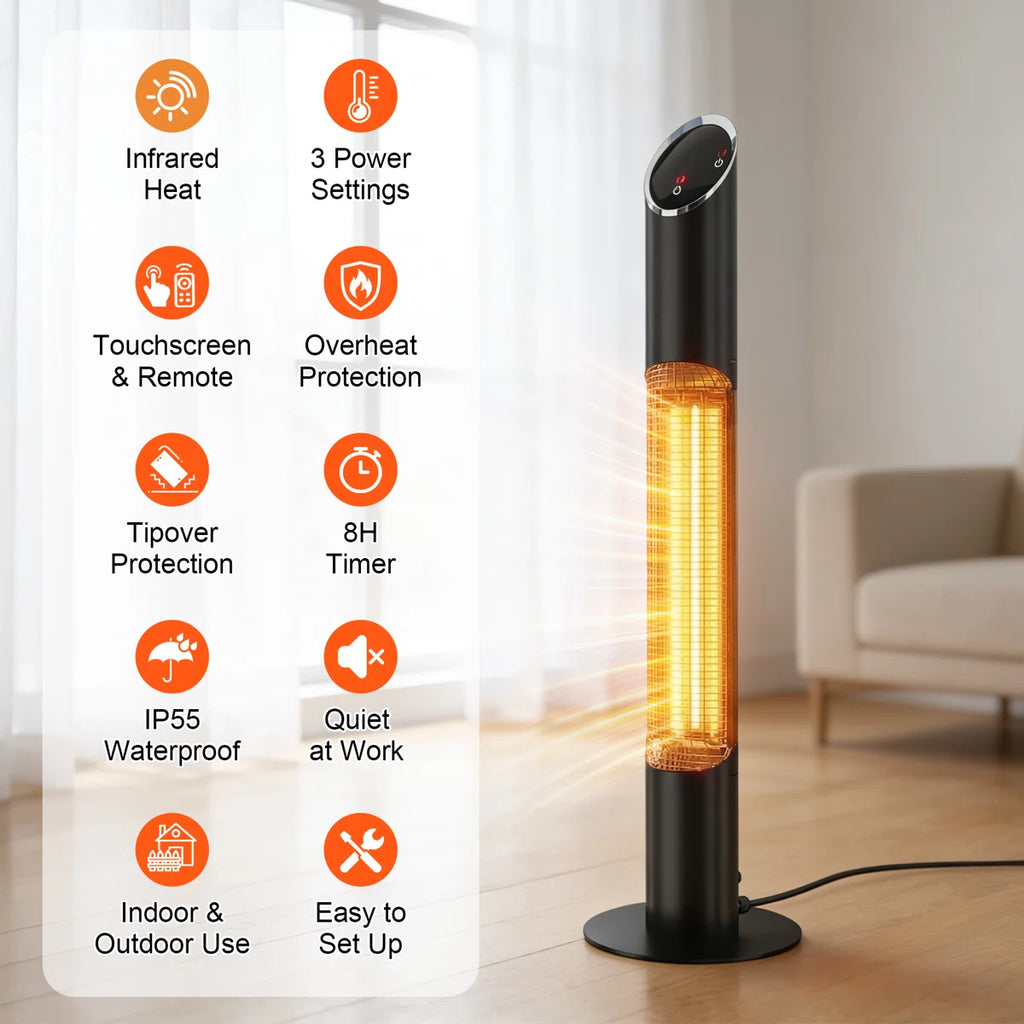 Freestanding Patio Heater Electric Infrared Outdoor Indoor Heater