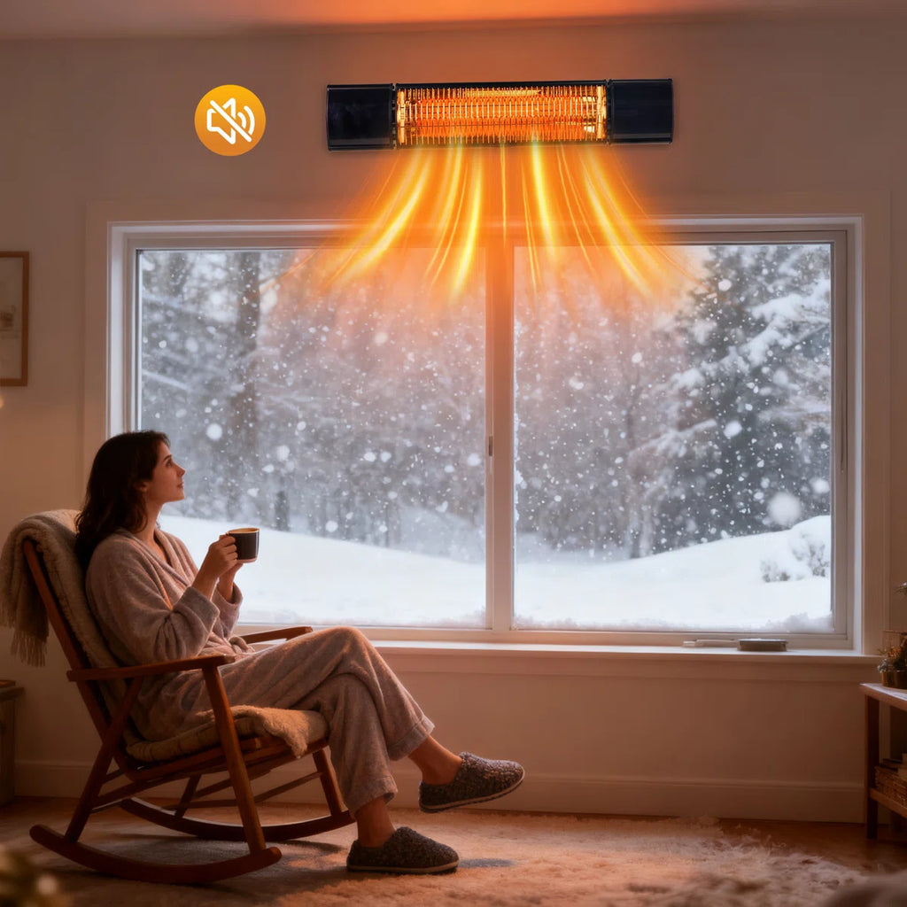 Patio Heater Wall Mounted With Remote Control 1500 Watt Heater