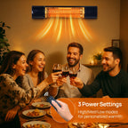 Patio Heater Wall Mounted With Remote Control 1500 Watt Heater