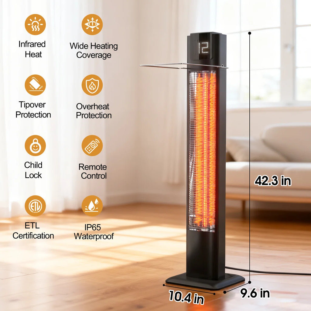Premium Freestanding Tower Heater With Tip Over Switch Overheat Protection Heater