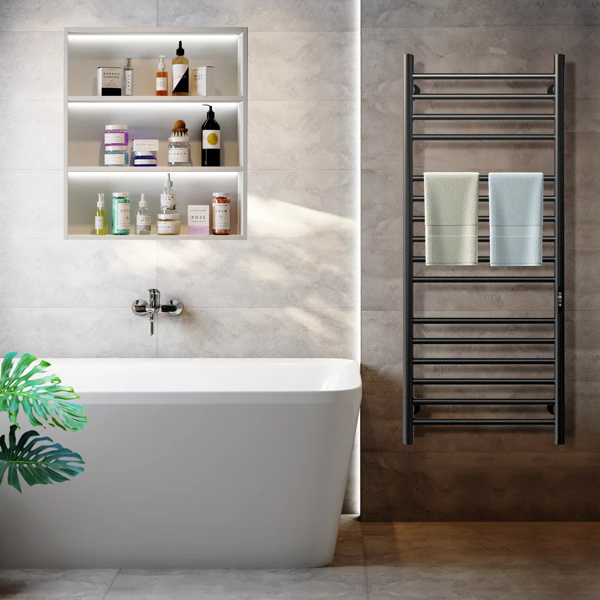 Wall Mount Towel Warmer 16-Bar Electric Towel Rack AH1601B