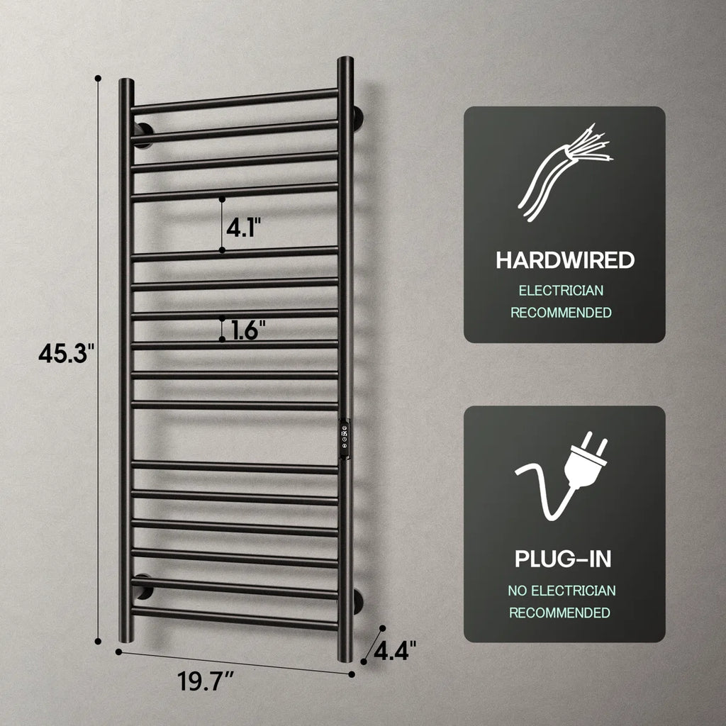 Wall Mount Towel Warmer 16-Bar Electric Towel Rack AH1601B