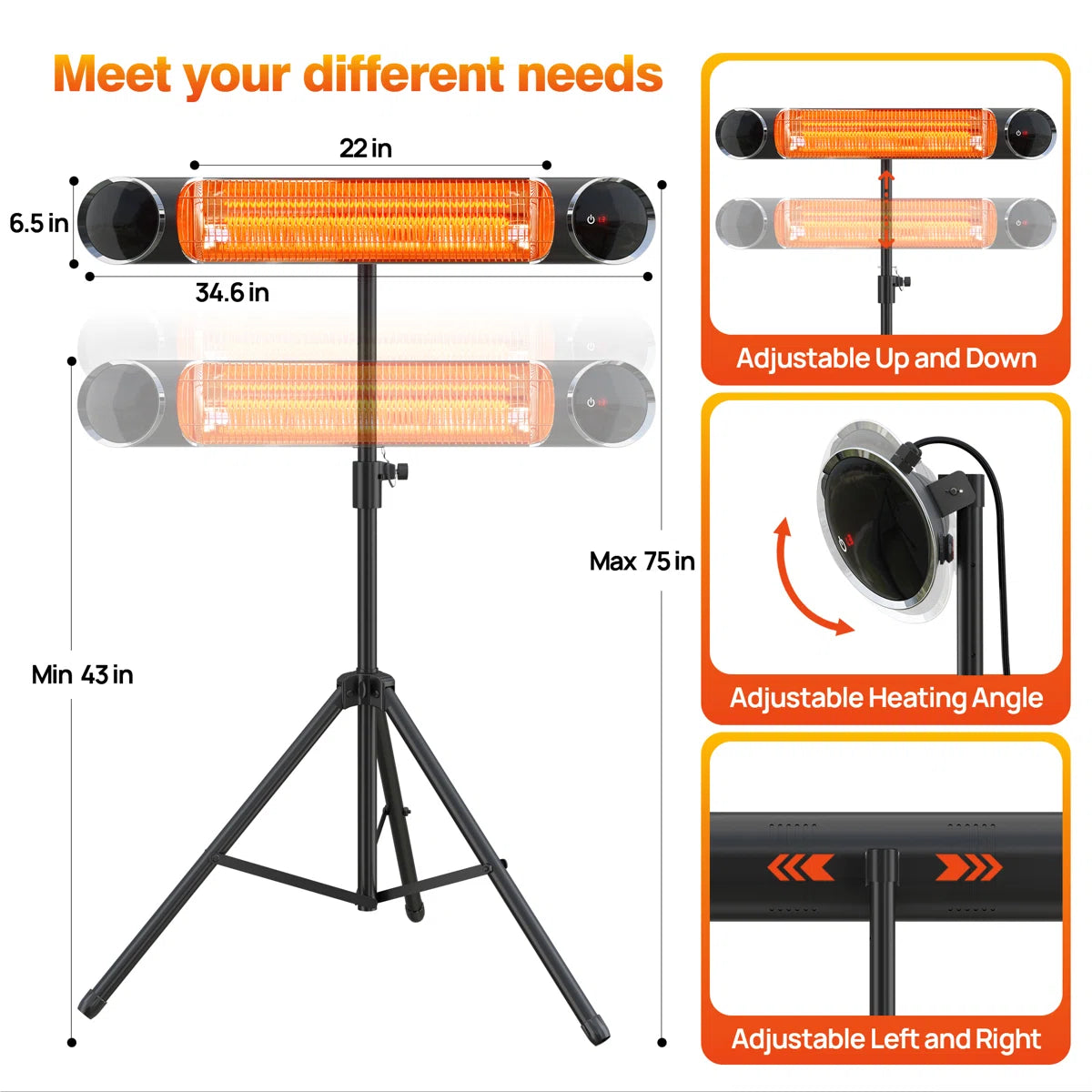 Wall Mounted Patio Heater Electric Infrared Outdoor Heater
