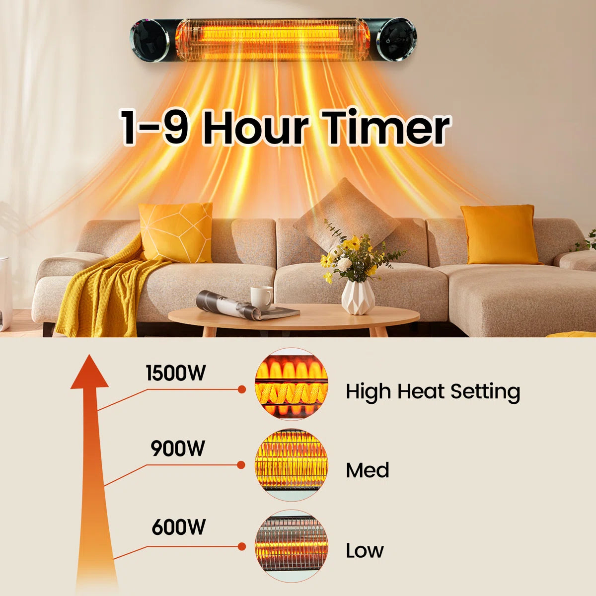 Wall Mounted Patio Heater Electric Infrared Outdoor Heater